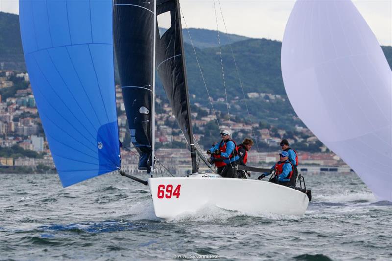Zhik Race Team (GBR694) of Miles Quinton with Geoff Carveth helming - Melges 24 European Sailing Series 2024 in Trieste, Italy photo copyright YCA / ITA M24 Class / Giovanni Tesei taken at  and featuring the Melges 24 class