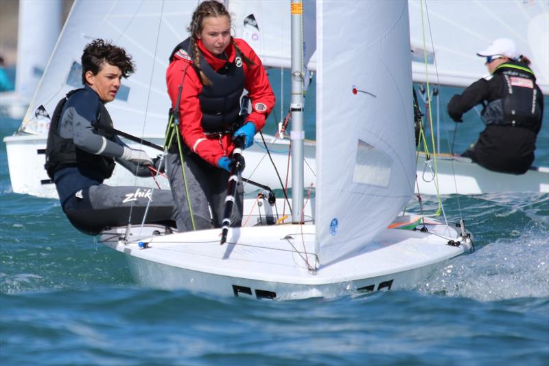 Joe & Hennie during the 2024 RYA Youth National Championships photo copyright Jon Cawthorne taken at Weymouth & Portland Sailing Academy and featuring the 420 class