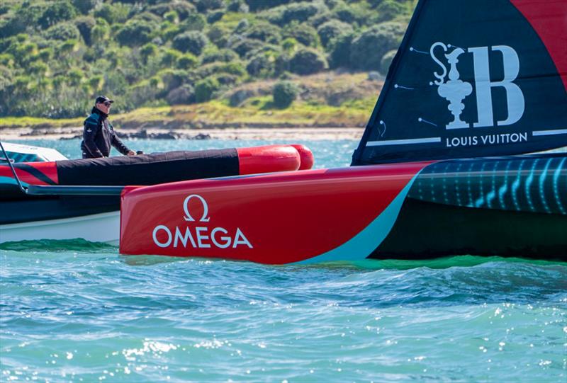  Kevin Shoebridge - COO with Emirates Team NZ in his on the water office - keeping an eye on a training session - April 2024 - Auckland - photo © Emirates Team NZ