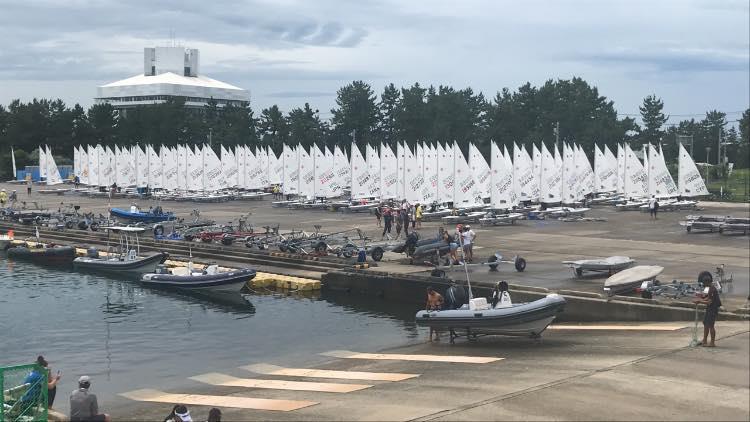Radials lined up waiting for racing at the 2019 Womens Radial Worldss photo copyright Laser Performance taken at  and featuring the ILCA 6 class