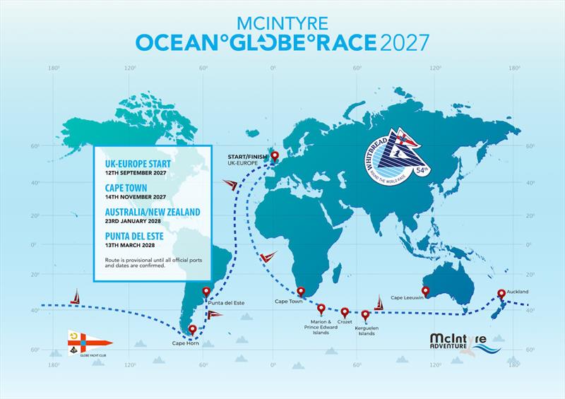 #OGR2027 Route photo copyright Ocean Globe Race taken at  and featuring the Ocean Globe Race class