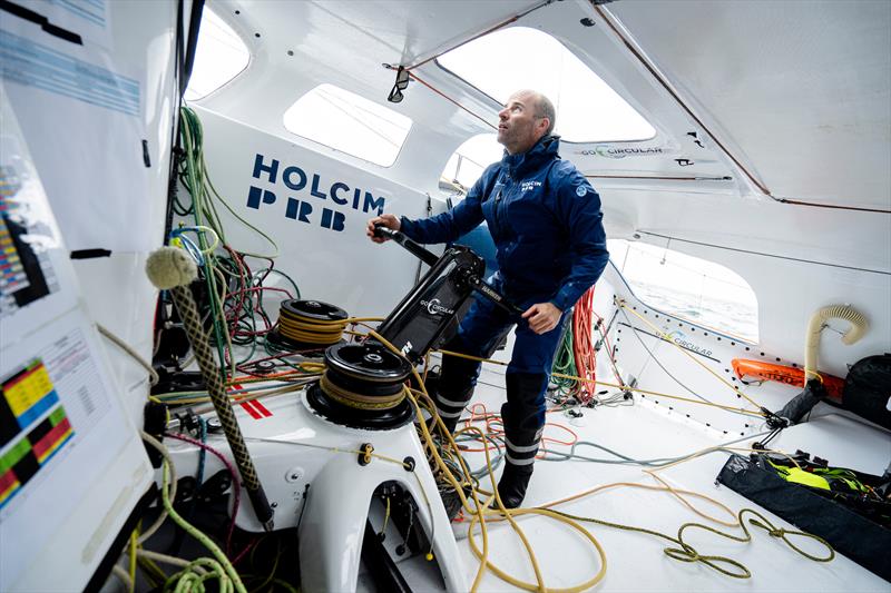 Nico Lunven aboard Holcim-PRB photo copyright Julien Champolion / polaRYSE / Holcim-PRB taken at  and featuring the IMOCA class