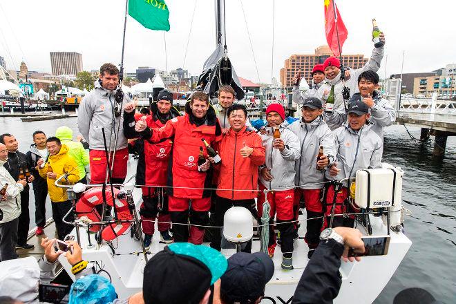Charles Caudrelier and a mixed French and Chinese crew aboard the Cookson 50, UBOX, finish provisionally – in third place on handicap - Rolex Sydney Hobart Yacht Race © Andrea Francolini /Ubox-Dongfeng Race Team