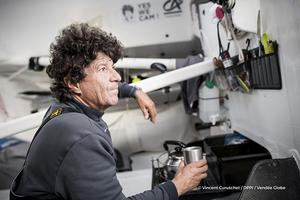 Onboard images of Jean Le Cam (FRA), skipper Finistere Mer Vent, before his Vendee Globe in Les Sables d'Olonne, France, on November 1st, 2016 photo copyright Vincent Curutchet / DPPI / Vendée Globe  taken at  and featuring the  class