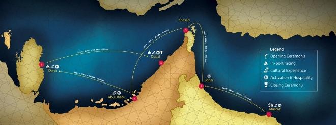 Map route – EFG Sailing Arabia – The Tour © Mark Lloyd http://www.lloyd-images.com