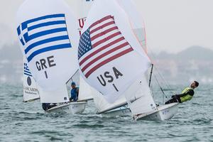  Stu McNay (Providence, R.I.) and Dave Hughes (Miami, Fla.), Men’s 470.  - World Cup Series Miami 2017 photo copyright Jen Edney / US Sailing Team taken at  and featuring the  class