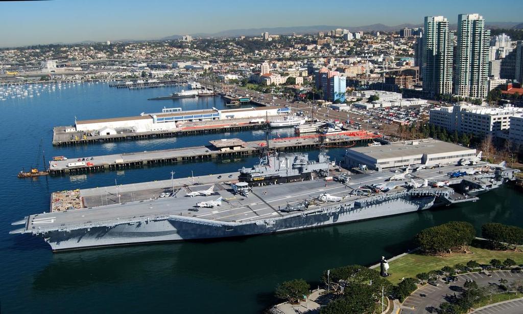 USS Midway San Diego, venue for the 2017 America's Cup Hall of fame Induction © SW