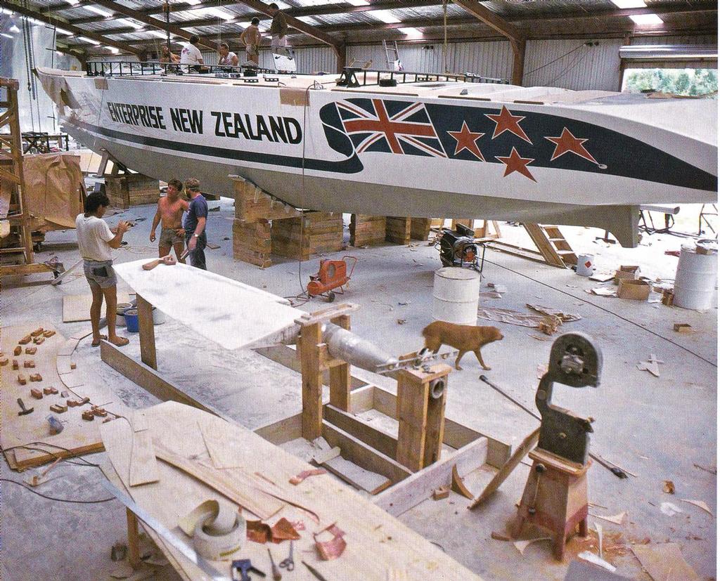 The maxi yacht New Zealand Enterprise built in a true monocoque one piece rotational moulding process,  masterminded and driven by Digby Taylor for the 1984/84 Whitbread Round the World Race © SW