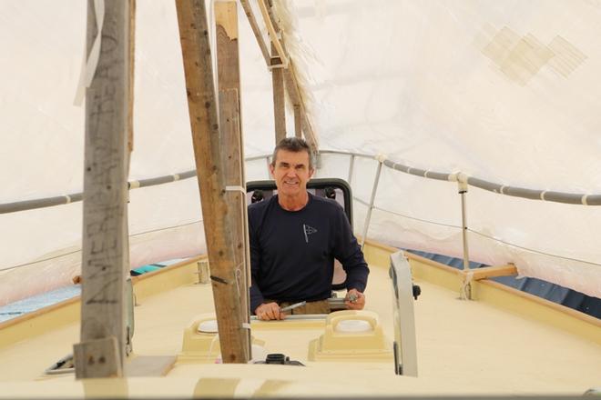 Under wraps! American skipper Istvan Koper expects to complete the restoration of his Tradewind 35 Puffin in time to sail her across the Atlantic to the UK, later this Summer - 2018 Golden Globe Race ©  Istvan Koper / Golden Globe Race / PPL