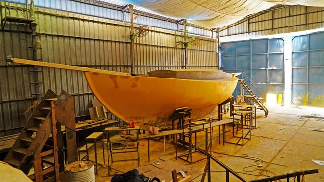 Indian skipper Abhilash Tomy will be racing a replica of Sir Robin Knox-Johnston’s Suhaili. The yacht is  now nearing completion at the Aquarius shipyard on Goa - 2018 Golden Globe Race ©  Abhilash Tomy / PPL Photo Agency / GGR