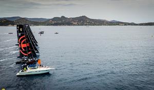 Day 3 – How about that for starting perfection. Fleet launches on the 'B' of Bang! – GC32 Villasimius Cup photo copyright Jesus Renedo / GC32 Racing Tour taken at  and featuring the  class